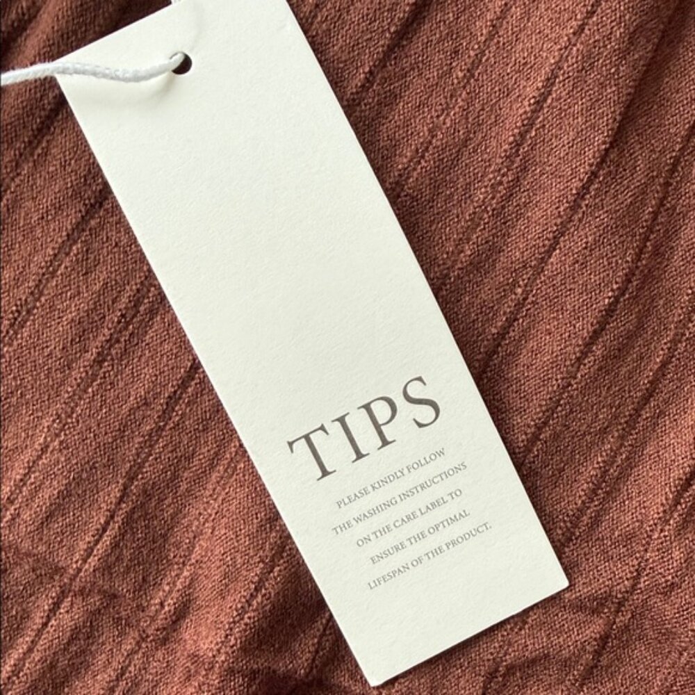 Brown Long Sleeve Knit Dress with V neck - Women’s size XS - NWT - Picture 6 of 6